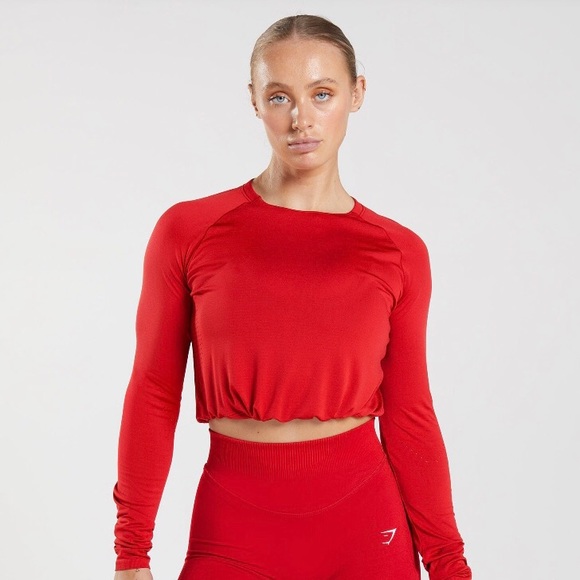 SWEAT SEAMLESS LONG SLEEVE CROP TOP - Picture 1 of 4
